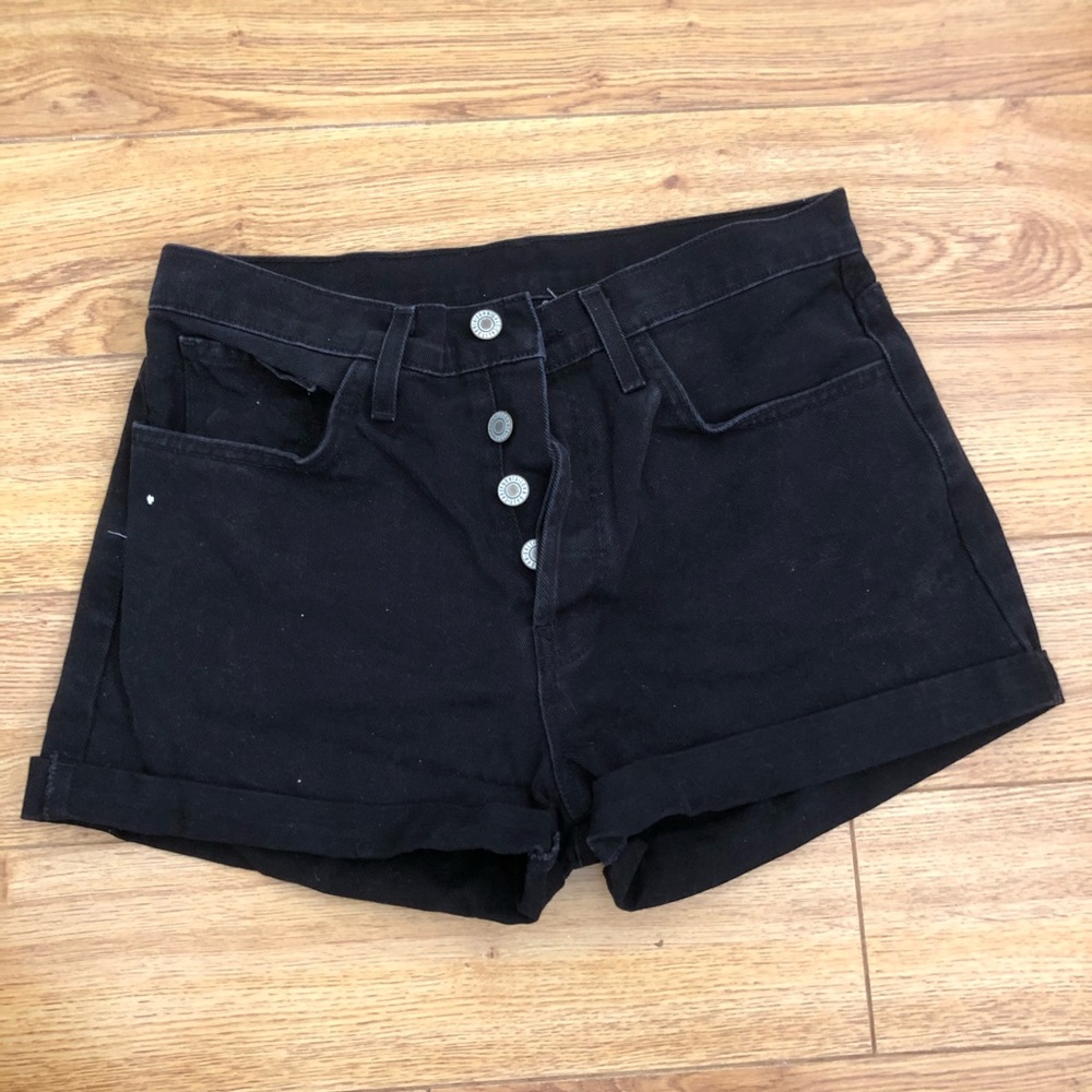 John Galt (Brandy Melville) Black Denim Shorts